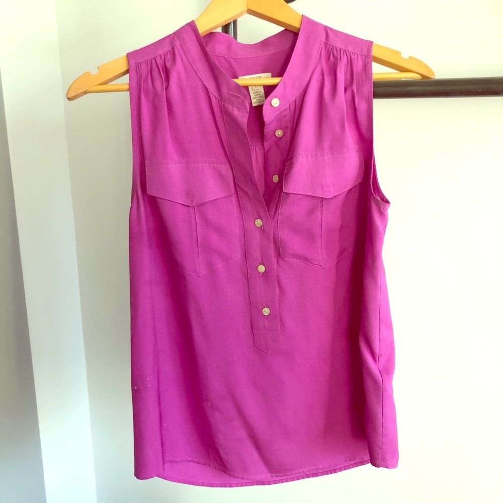 J. Crew 100% Silk Purple Blouse